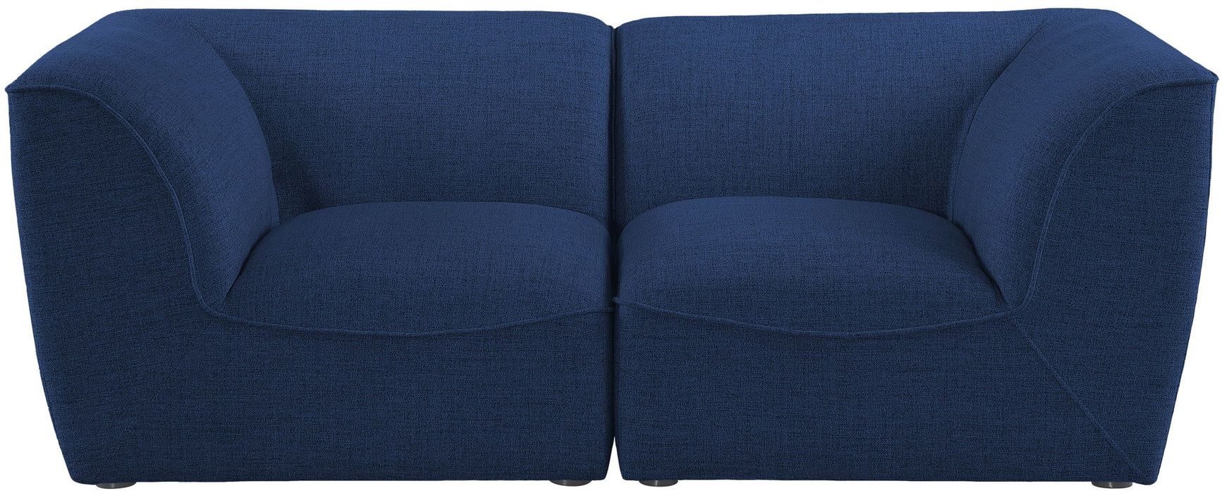 Miramar 76" Linen Textured Fabric Upholstered 2pc. Modular Loveseat