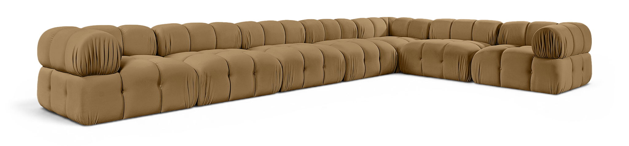 Seccional modular tapizado de terciopelo de alto rendimiento Orin de 185" de 7 piezas