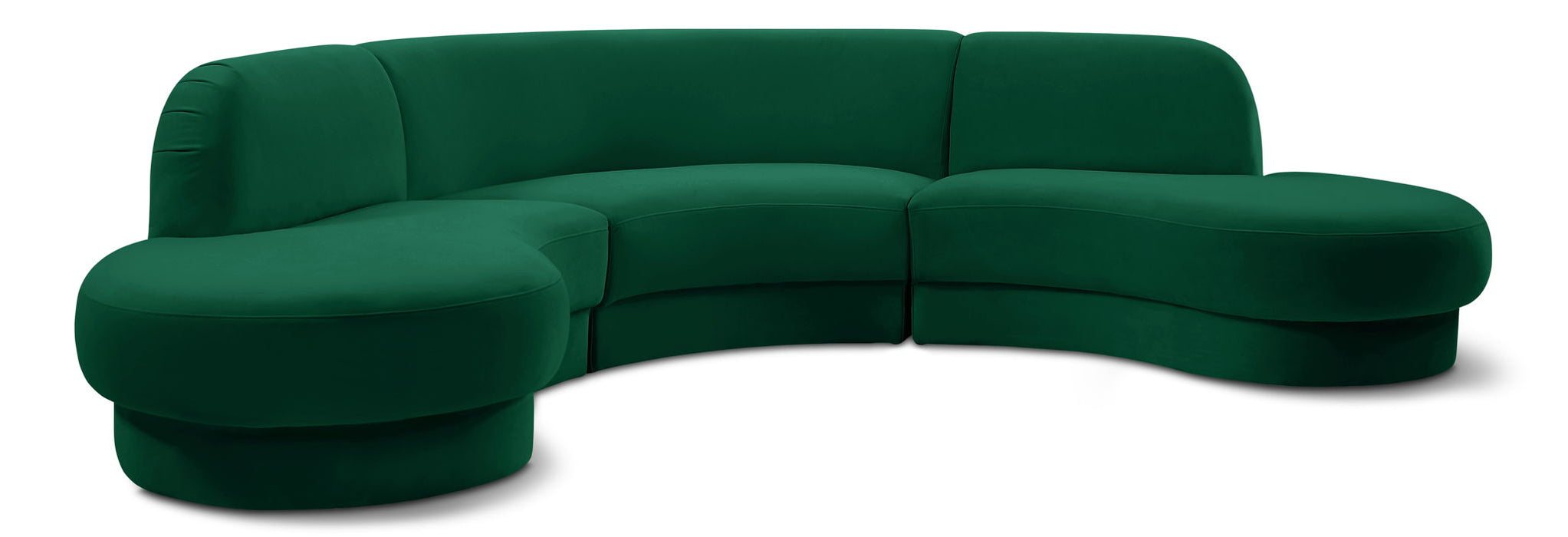 Rosa 135" Velvet Upholstered 3pc. Sectional