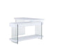 Modern Rotatable Glass & Wooden Desk w/ Drawers & Shelf 6920-DSK
