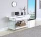 Modern Rotatable Glass & Wooden Desk w/ Drawers & Shelf 6920-DSK