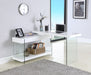 Modern Rotatable Glass & Wooden Desk w/ Drawers & Shelf 6920-DSK