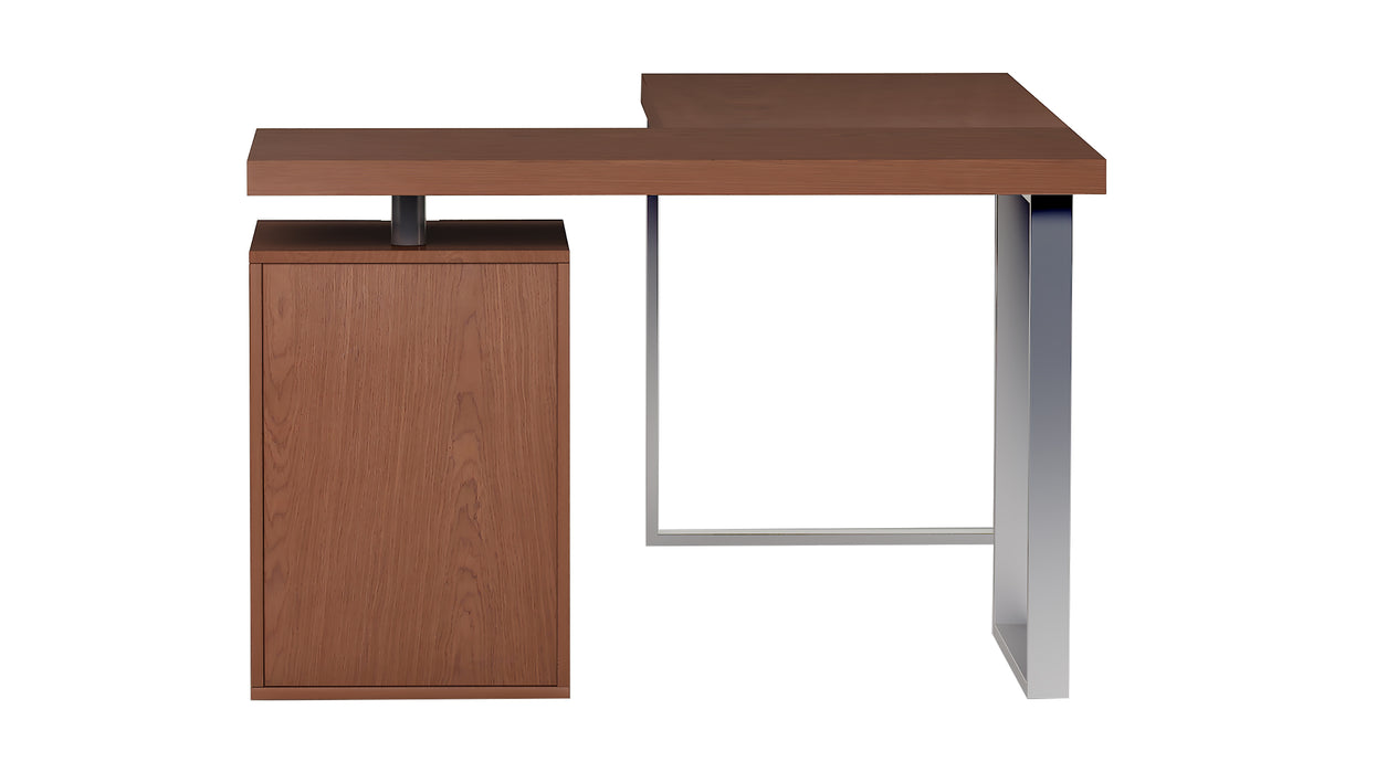 Reversible Wooden Home Office Desk w/ 3-Drawer Cabinet