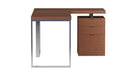 Reversible Wooden Home Office Desk w/ 3-Drawer Cabinet 6921-DSK-WAL