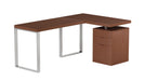 Reversible Wooden Home Office Desk w/ 3-Drawer Cabinet 6921-DSK-WAL