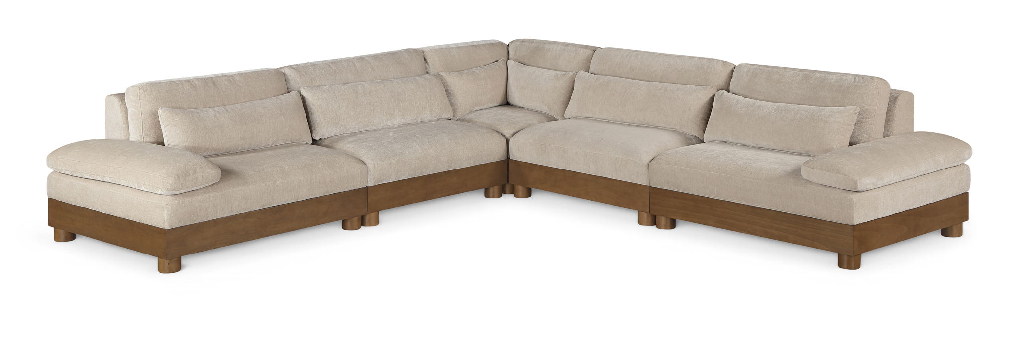 Seccional modular tapizado de chenilla Turin de 127.75" de 5 piezas