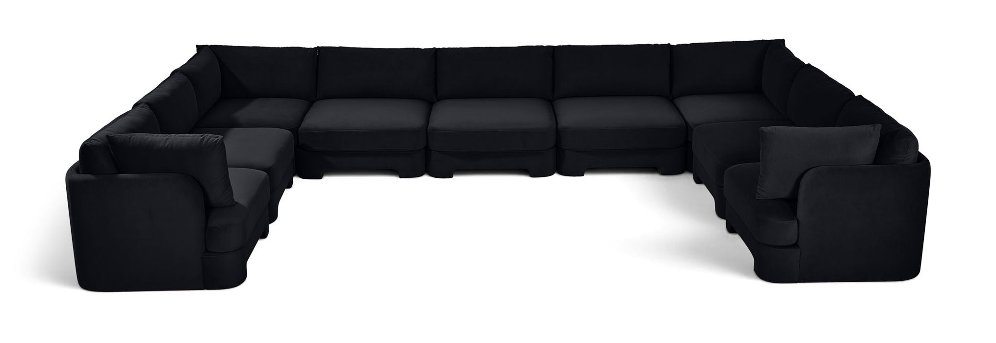 Hammond 185" Velvet Performance Fabric Upholstered 9pc. Modular Sectional
