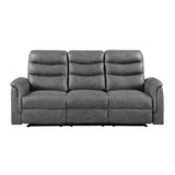 Metric Double Reclining Sofa with Drop-down Cup Holders (8360GRY)
