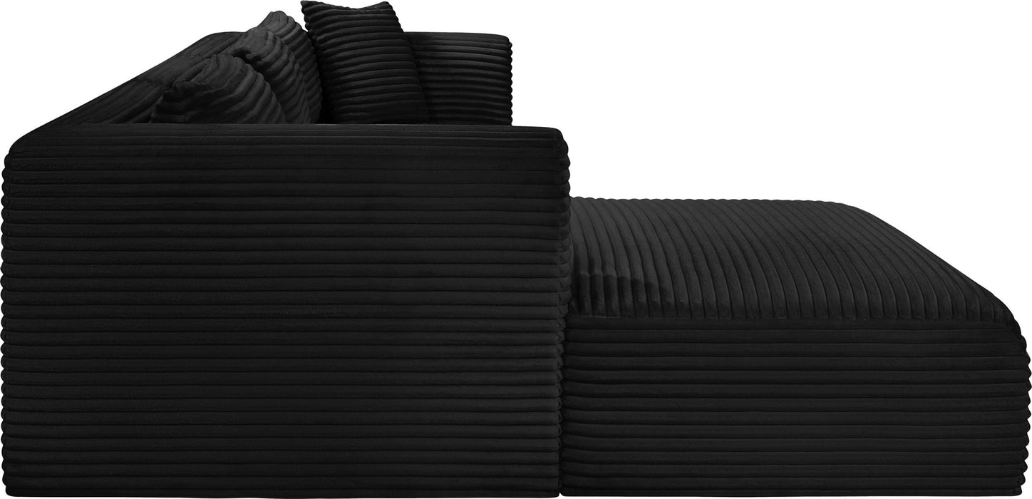 Shaggy 114" Corduroy Performance Fabric Upholstered Modular Sectional