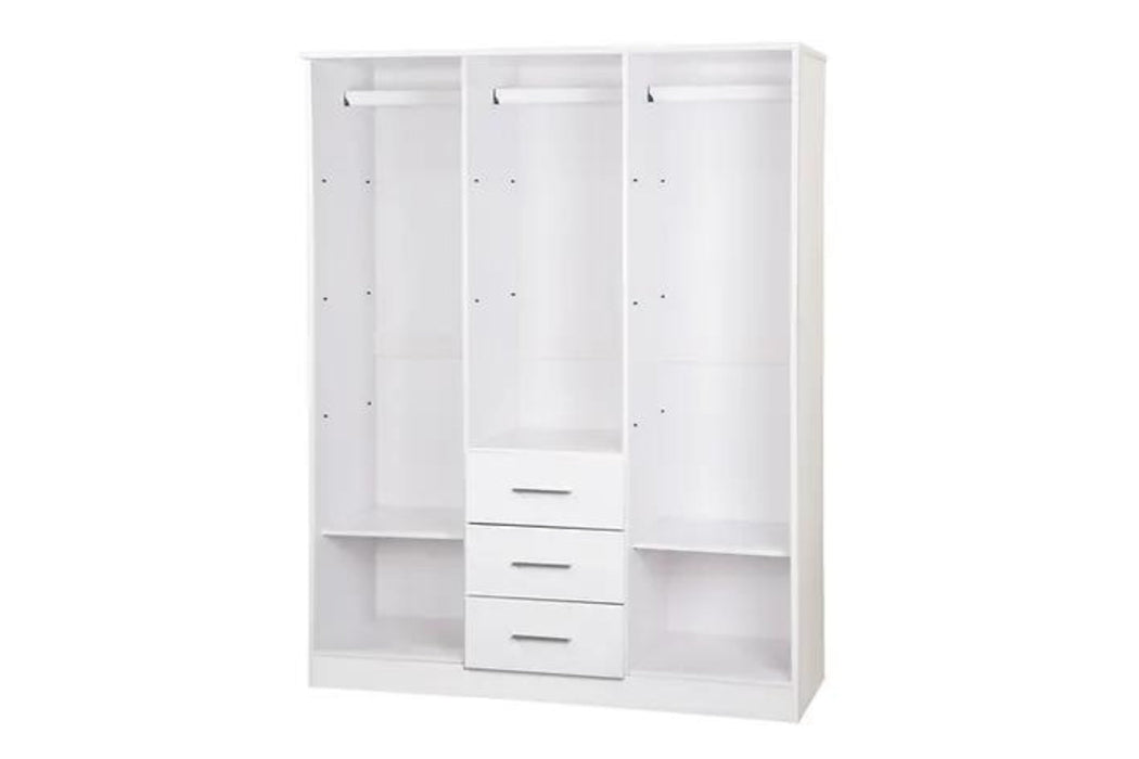 7115D - 100% Solid Wood Cosmo Wardrobe Armoire With Optional Shelves