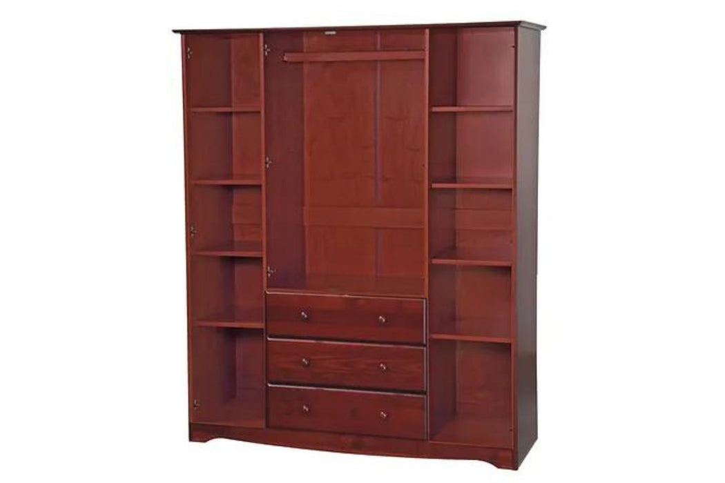 5963 - 100% Solid Wood Family Wardrobe With Optional Shelves