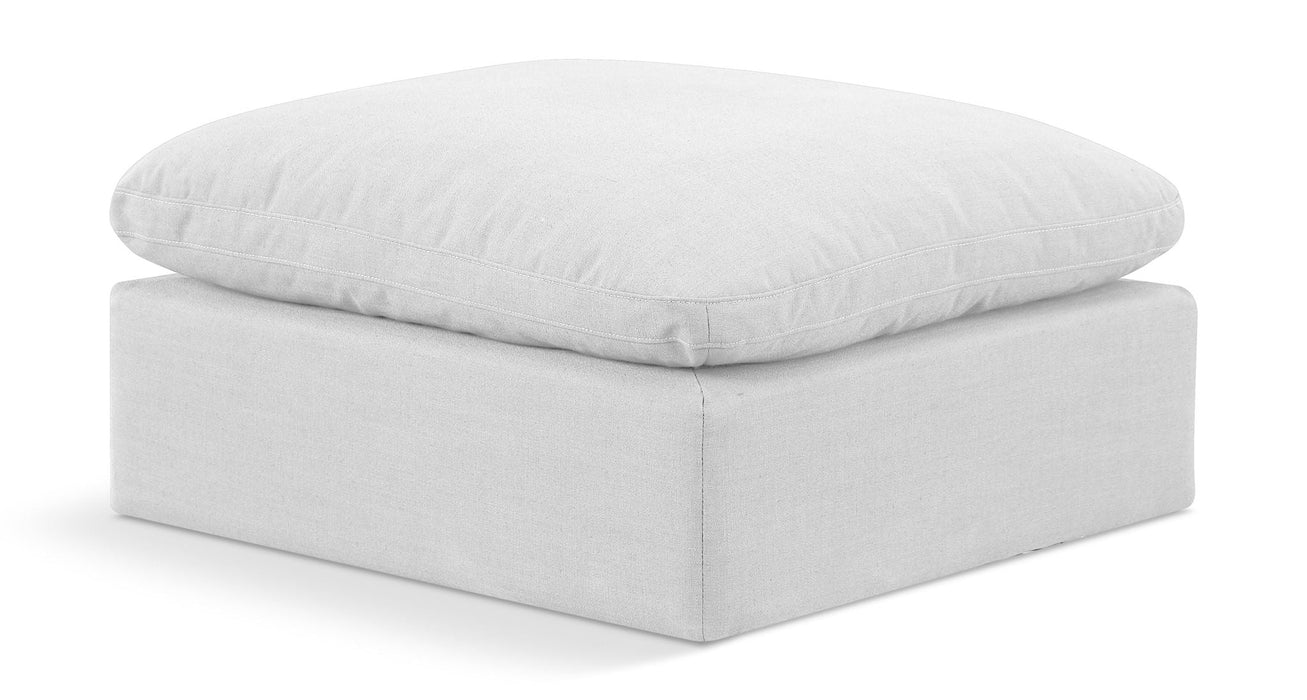 Otomana modular tapizada de tela con textura de lino Indulge