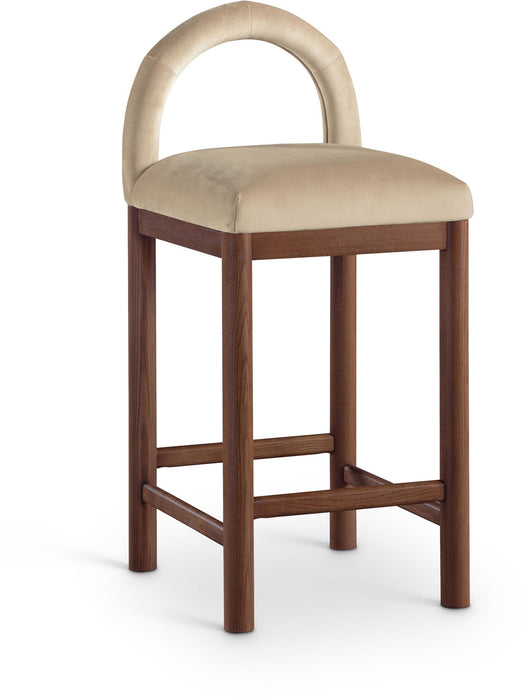 Taburete de mostrador tapizado de terciopelo Conrad