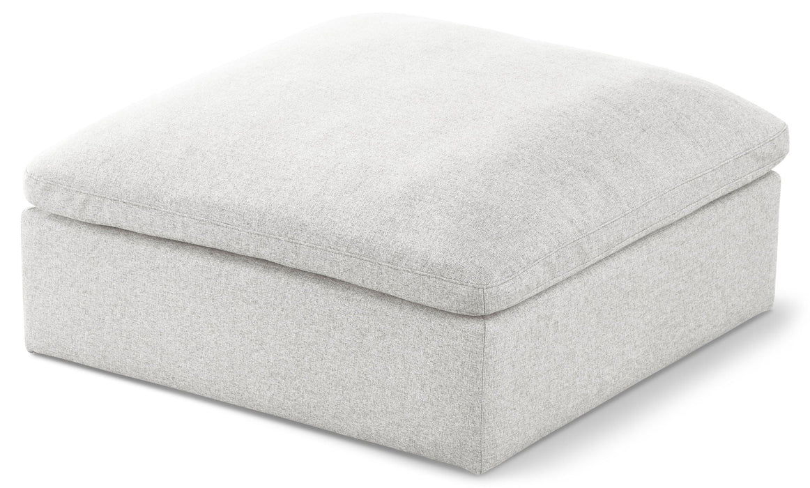 Serene Linen Textured Fabric Upholstered Deluxe Comfort Modular Ottoman