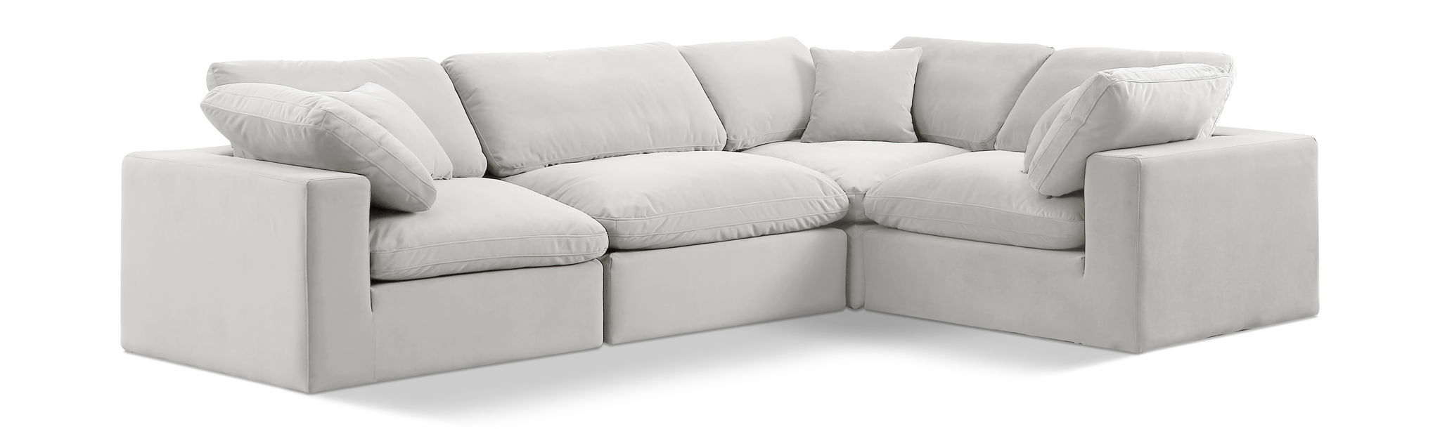Comfy 119" Velvet Upholstered 4pc. Modular Sectional