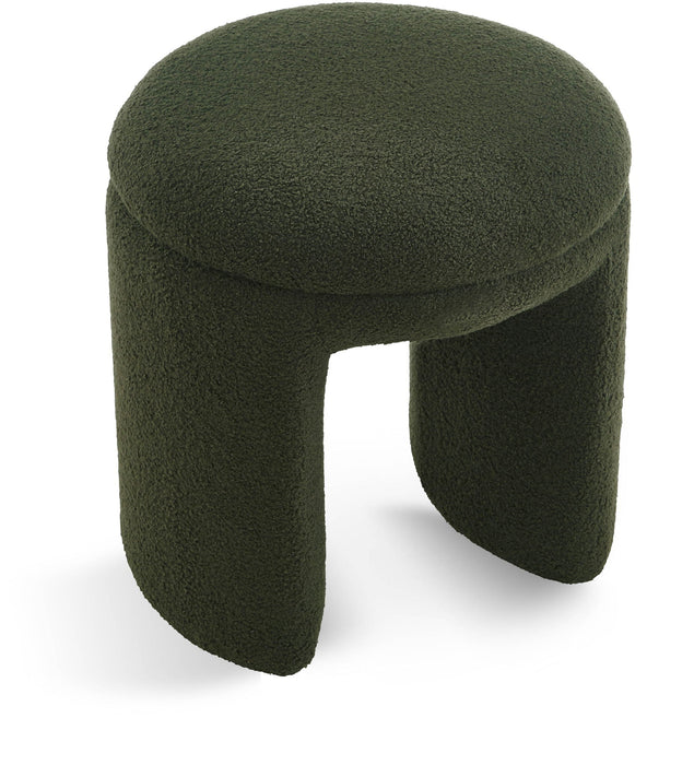 Bowen Faux Shearling Teddy Fabric Upholstered Stool