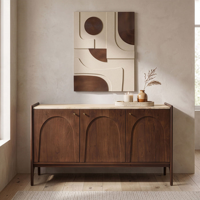 Veya Genuine Marble And Mango Wood Sideboard / Buffet
