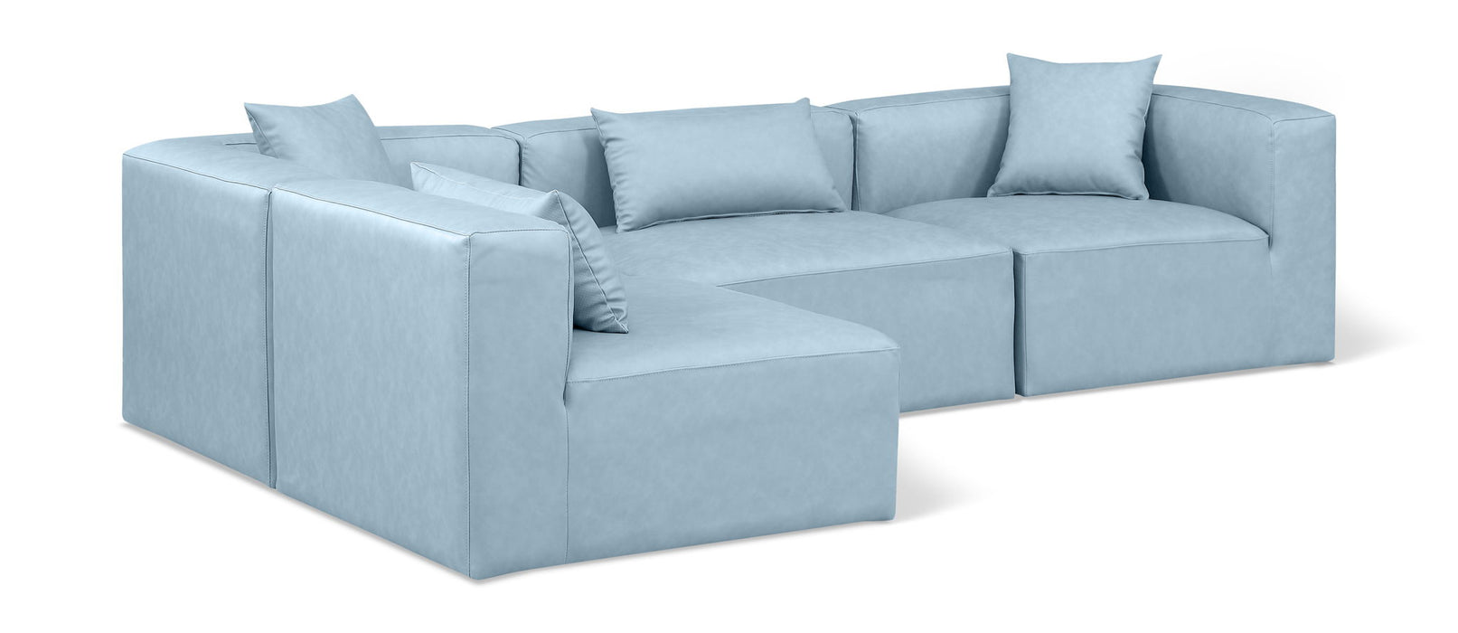 Cube 108" Vegan Leather Upholstered 4pc. Modular Sectional