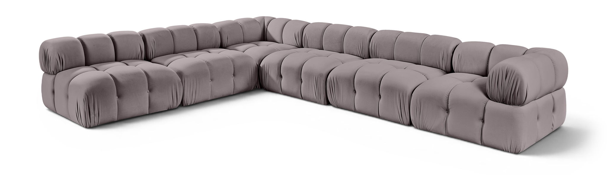 Orin 148" Velvet Performance Fabric Upholstered 6 Pc. Modular Sectional