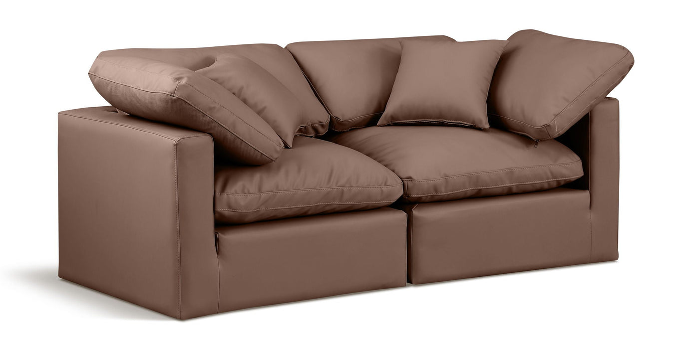 Indulge 70" Vegan Leather Upholstered 2pc. Modular Loveseat