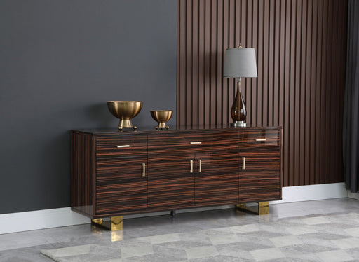 Excel Lacquer Finish And Stainless Steel Sideboard / Buffet
