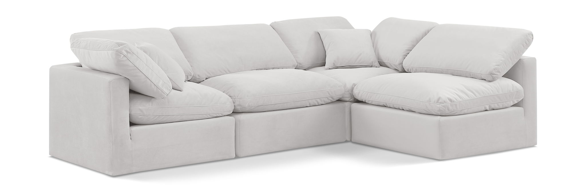 Indulge 105" Velvet Upholstered 4pc. Modular Sectional