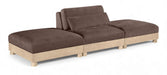 Turin 120" Chenille Fabric Upholstered 3pc. Modular Sofa