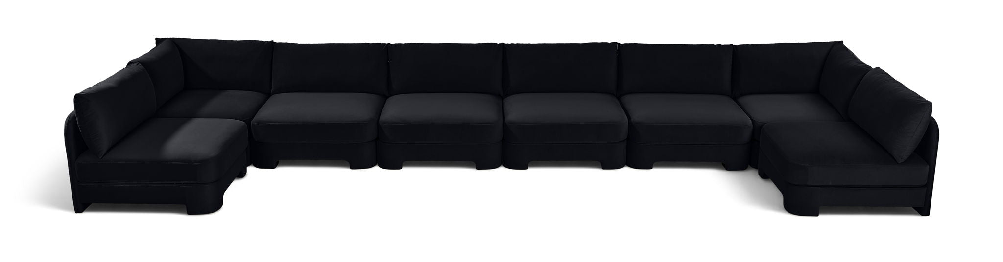 Hammond 222" Velvet Performance Fabric Upholstered 8pc. Modular Sectional