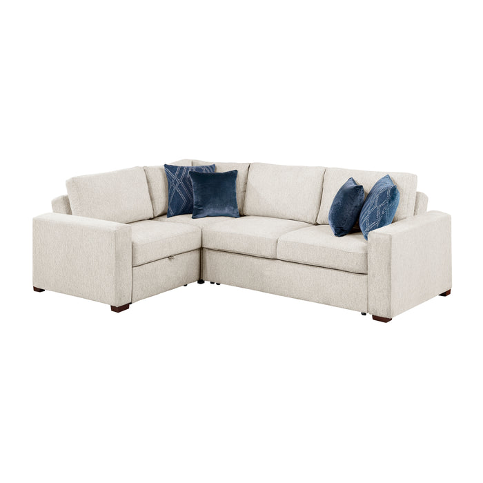 8548BE*4SCACCLA 3-Piece Sectional with Pull-out Bed and Click Motion Back