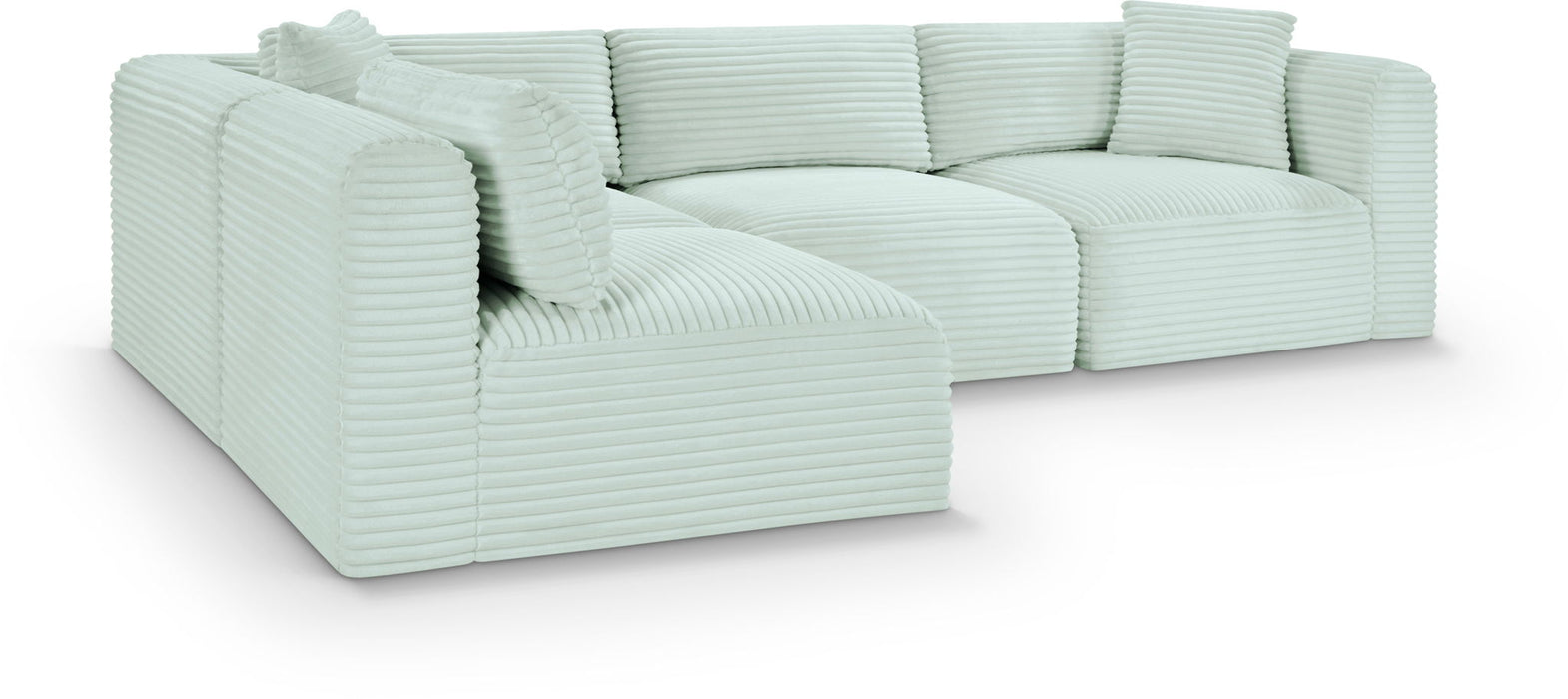 Shaggy 109" Corduroy Performance Fabric Upholstered Modular Sectional