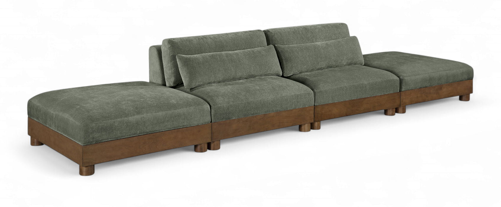 Turin 160" Chenille Fabric Upholstered 4pc. Modular Sofa
