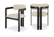 Aurum Vegan Leather Upholstered And Matte Black Iron Frame Dining Chair