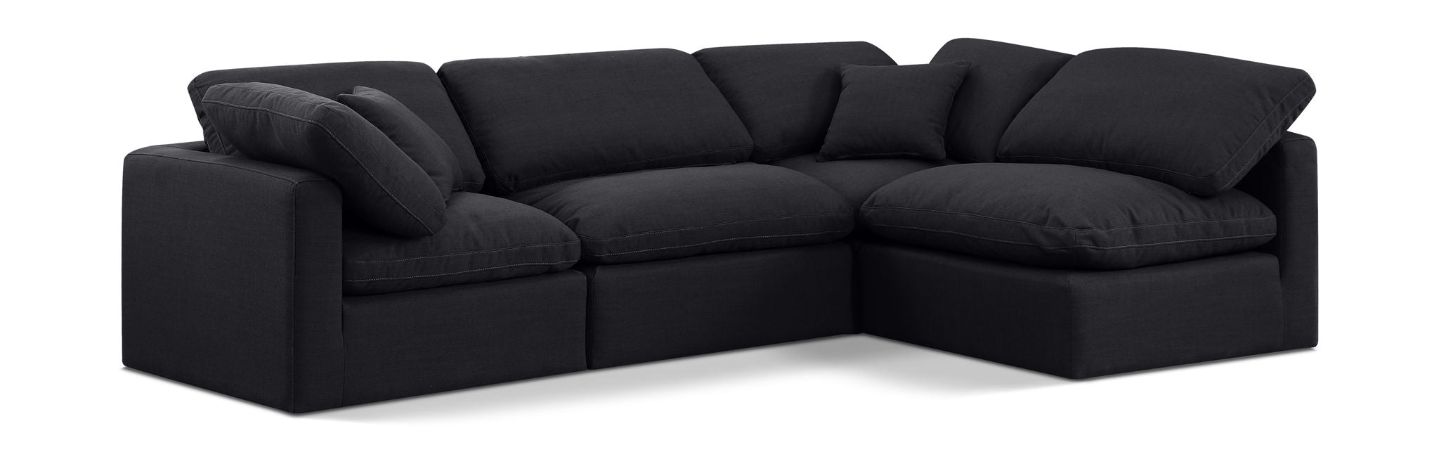 Indulge 105" Linen Textured Fabric Upholstered 4pc. Modular Sectional