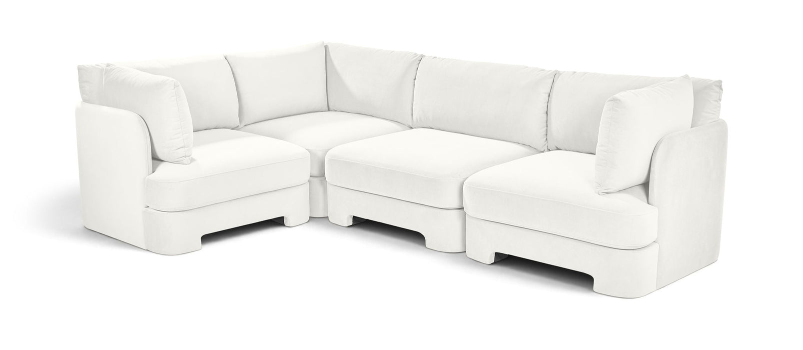 Hammond 111" Velvet Performance Fabric Upholstered 4pc. Modular Sectional
