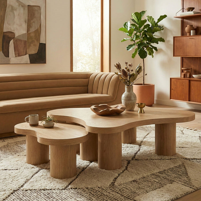 Cove Oak Veneer And Solid Wood 2pc. Coffee Table