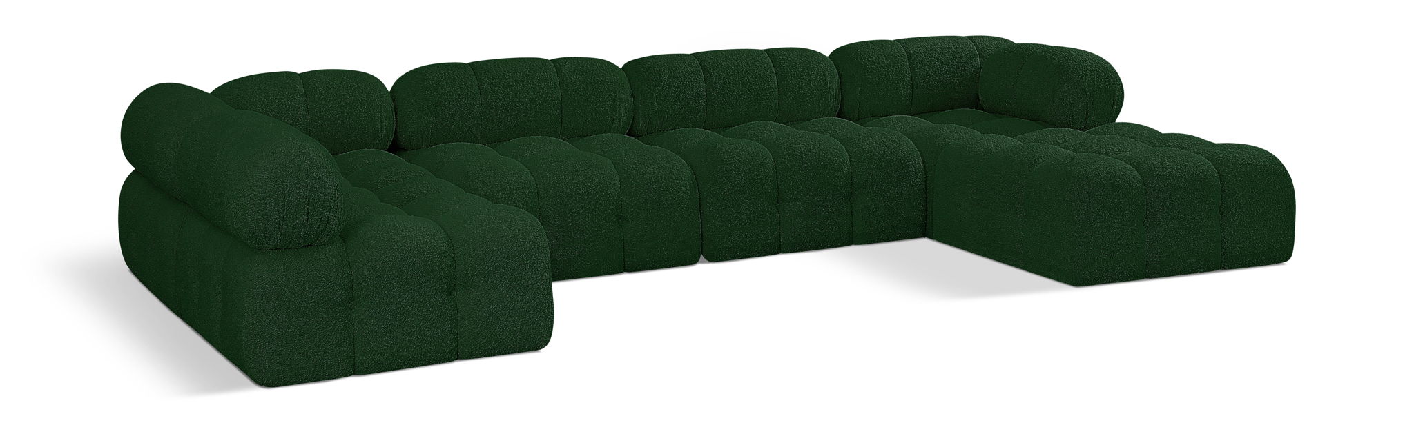 Ames 136" Boucle Fabric Upholstered 6pc. Modular Sectional