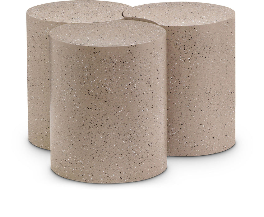 Dimple Terrazzo Pattern Iron Nesting 3pc. Modular Coffee Table