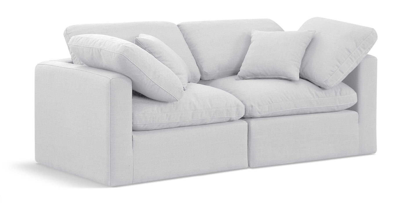 Indulge 70" Linen Textured Fabric Upholstered 2pc. Modular Loveseat
