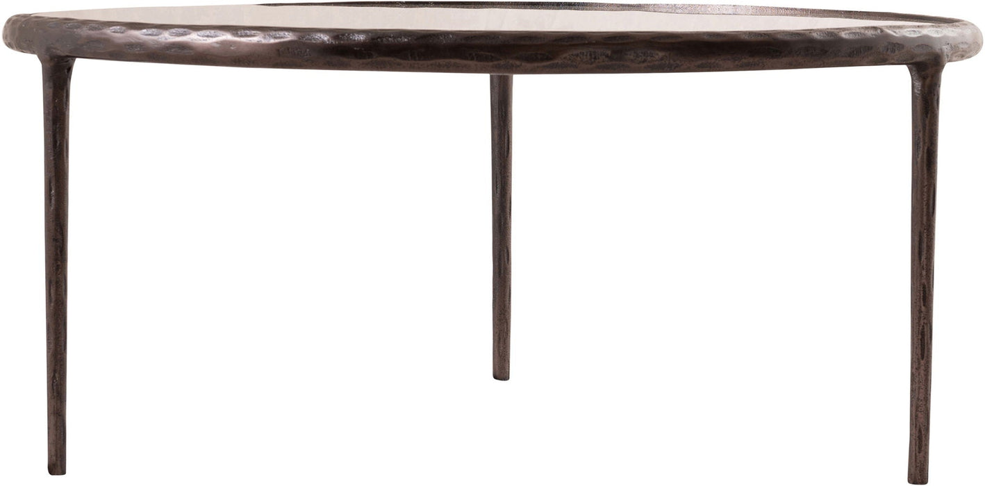 Evren Glass Top And Aluminum Base Coffee Table