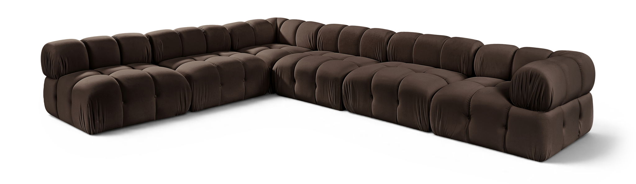 Orin 148" Velvet Performance Fabric Upholstered 6 Pc. Modular Sectional