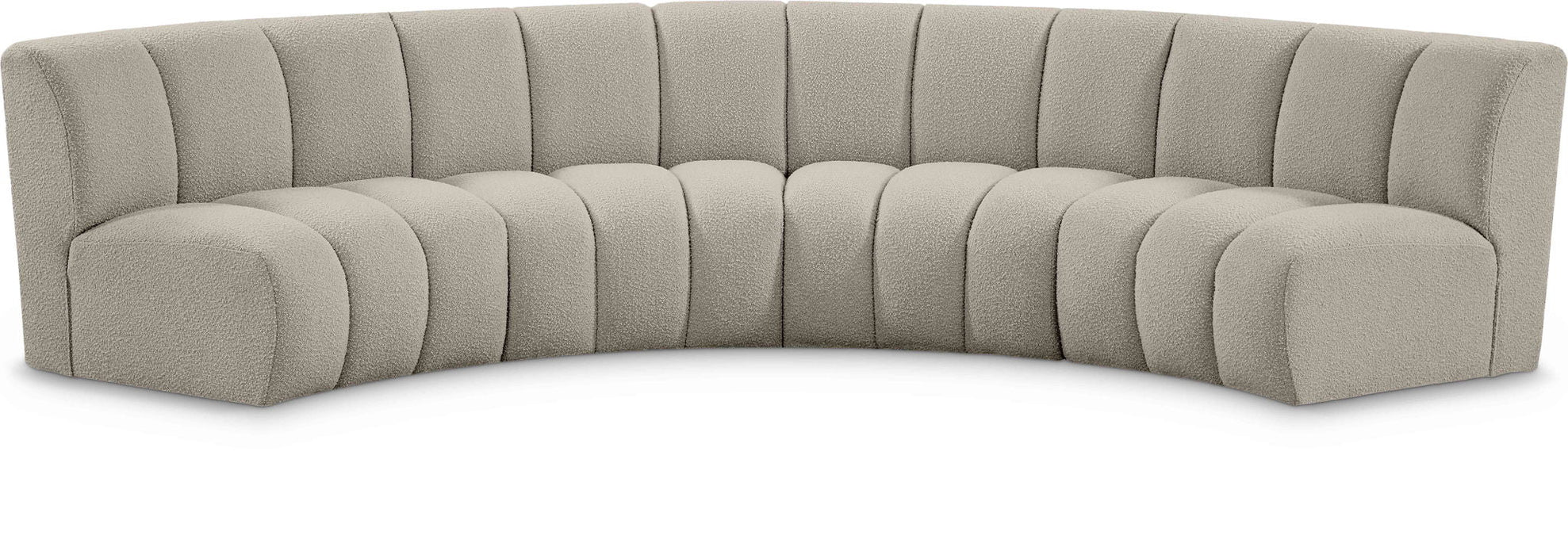 Infinity 148" Boucle Fabric Upholstered 4pc. Modular Sectional