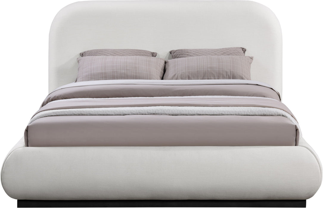 Vaughn Linen Textured Fabric Upholstered Bed