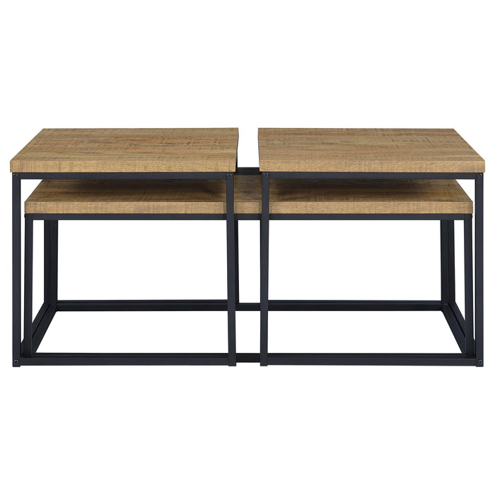 Straden 3-piece Engineered Wood Coffee Table Set Mango and Black