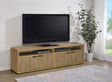 Tabby 79 pulgadas 4 puertas Madera de Ingeniería Mueble de TV Consola Multimedia Mango