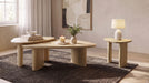 Arjona Contemporary Triangular End Table with Oak Veneer Honey Oak
