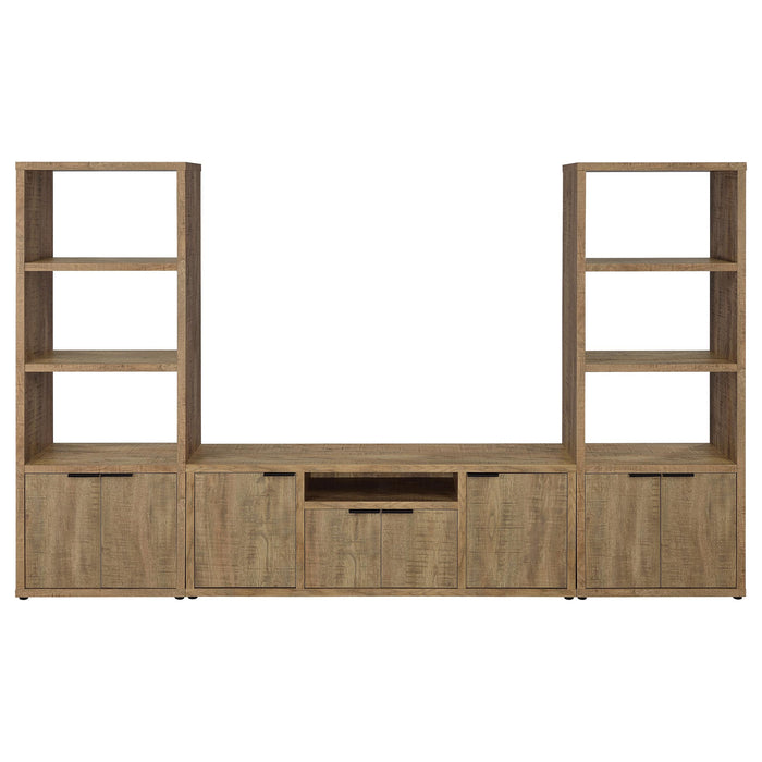 Tabby 3-shelf Engineered Wood Media Tower Mango