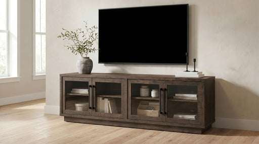 Medina 4-Door TV Stand for TVs up to 85 Inches Dark Rustic Mango