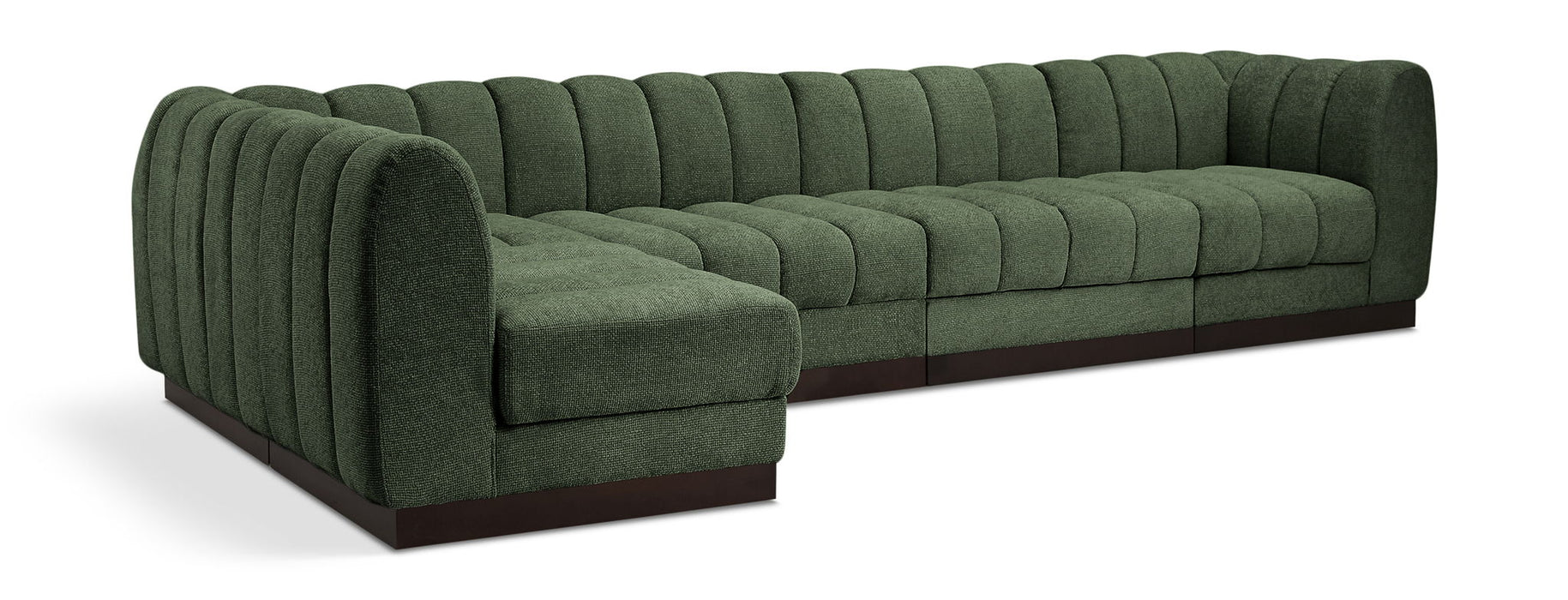 Quinn 133" Chenille Fabric Upholstered 5pc. Modular Sectional