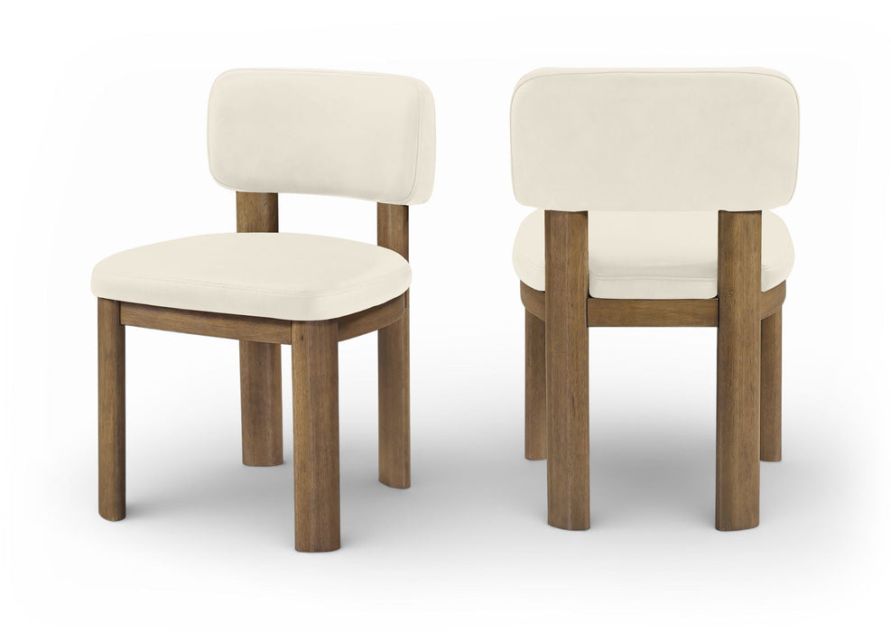 Silla de comedor tapizada de cuero vegano Paloma