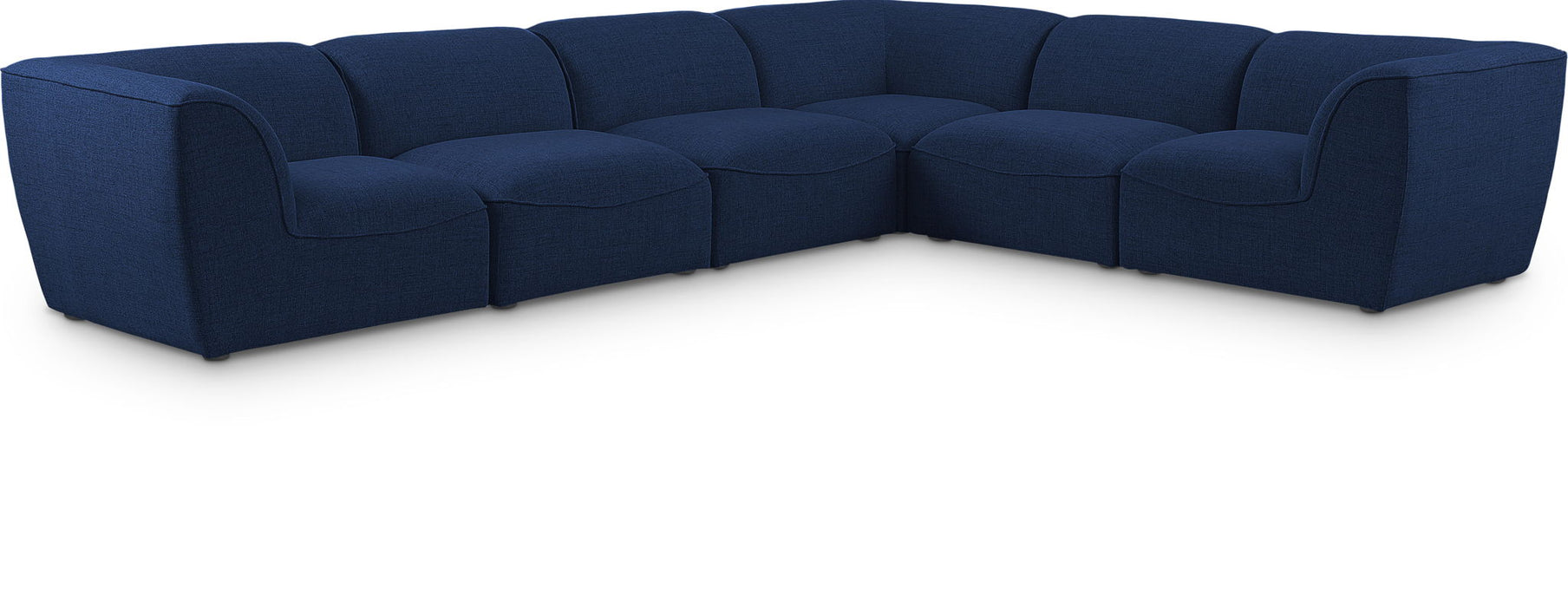 Miramar 142" Linen Textured Fabric Upholstered 6pc. Modular Sectional